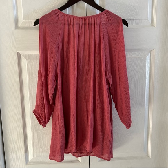 NWT Johnny Was guava gauze pom pom top xs women - Picture 5 of 8